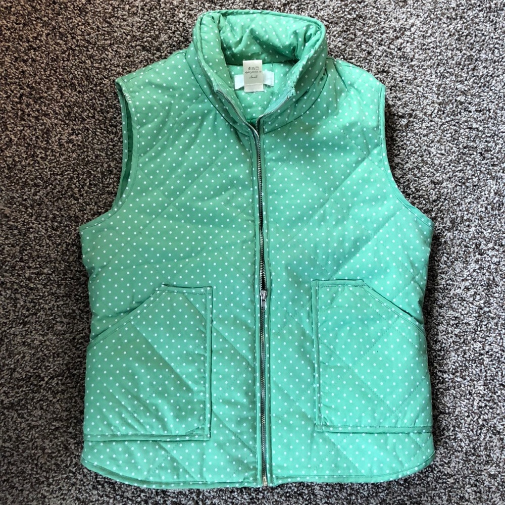 Green polka dot vest